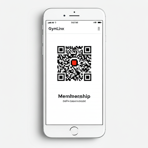 GymLinx member app showing QR code membership card